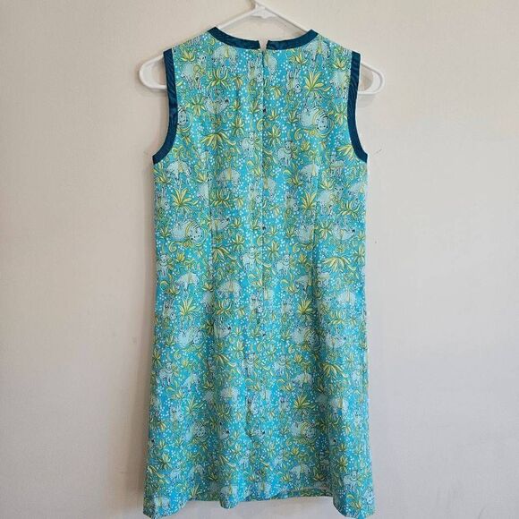 Brooks Brothers Cotton Vintage Lamb Print Shift Dress Size 0 - Picture 7 of 10